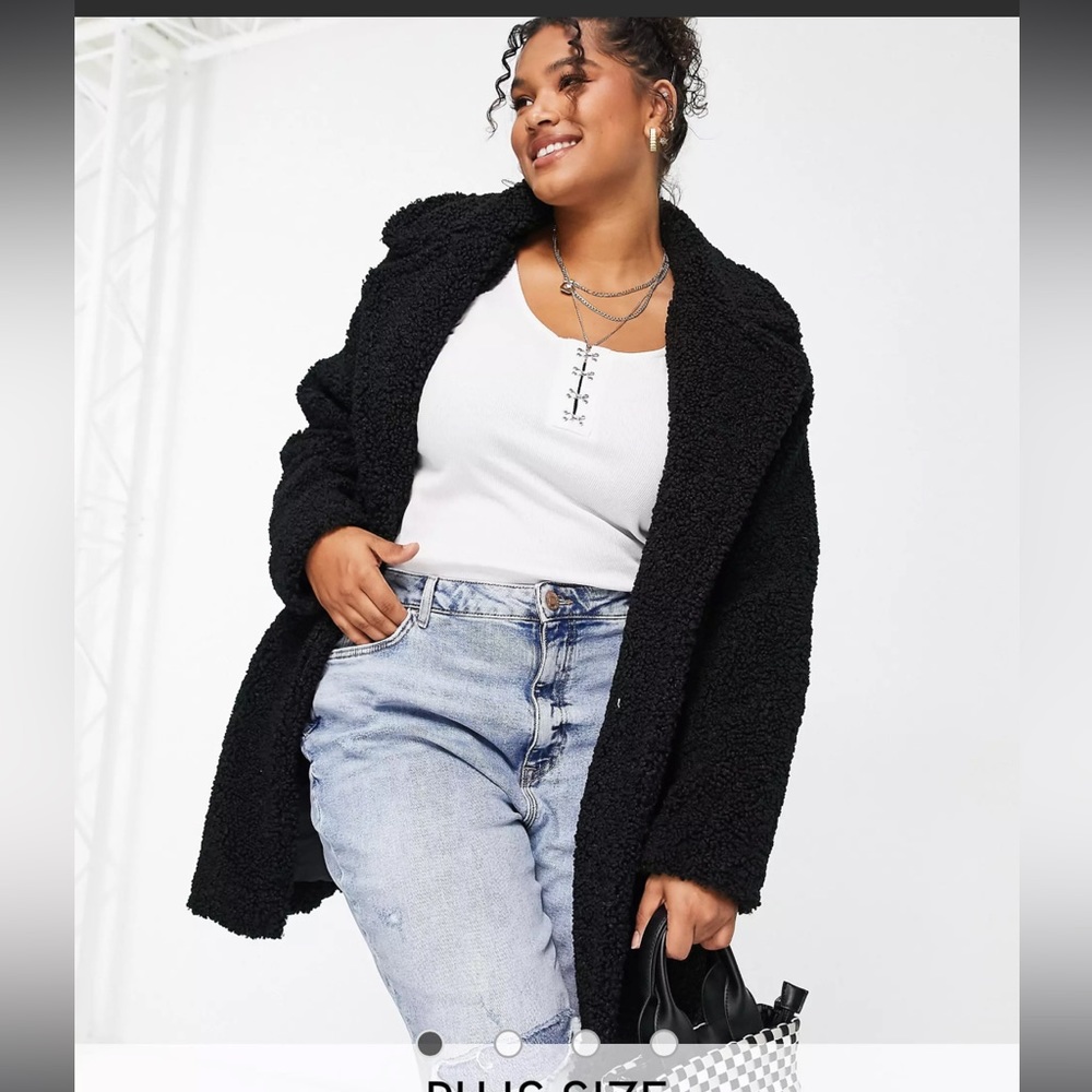 H&M Short Faux Shearling Coat